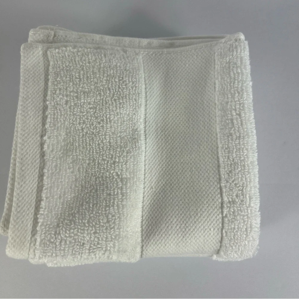 4 Ralph Lauren Washcloths Wescott Sailcloth Pure White 4 Pc Set Cotton NEW